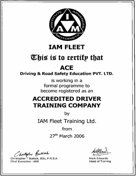 Drivers Training Certificate